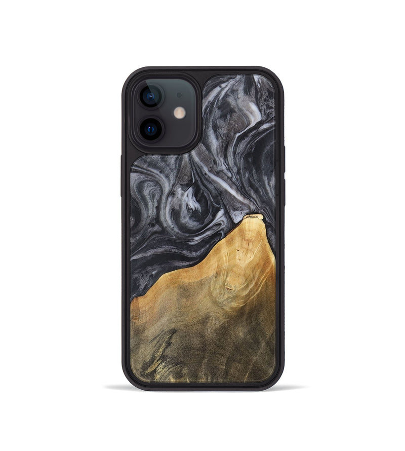 iPhone 12 mini Wood Phone Case - Ethan (Black & White, 725025)