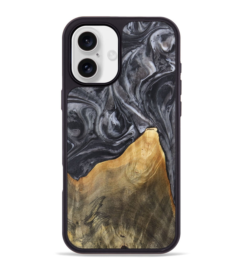 iPhone 16 Plus Wood Phone Case - Ethan (Black & White, 725025)