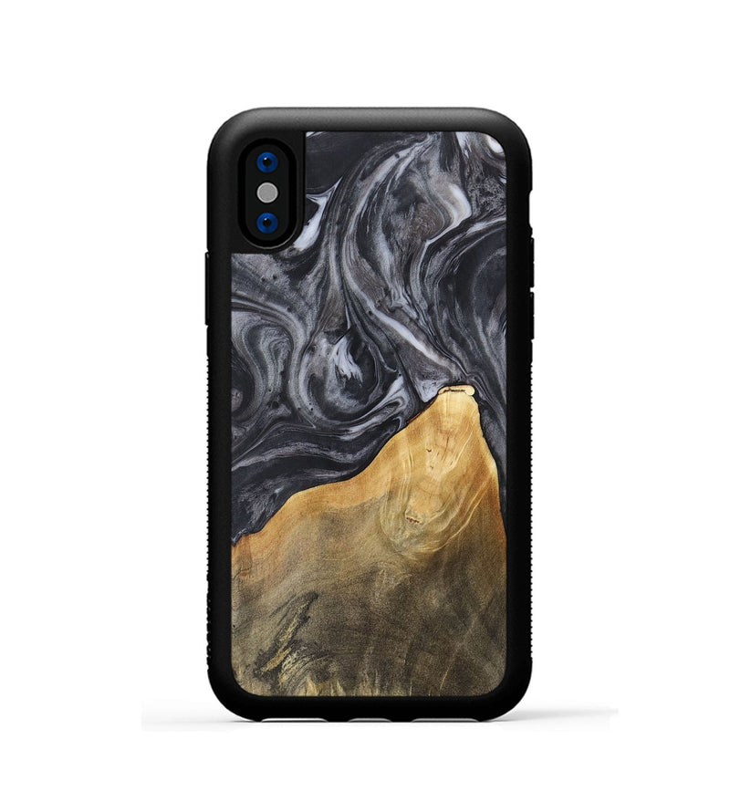 iPhone Xs Wood Phone Case - Ethan (Black & White, 725025)