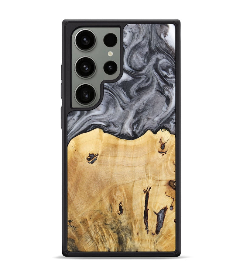 Galaxy S24 Ultra Wood Phone Case - Tameka (Black & White, 725026)