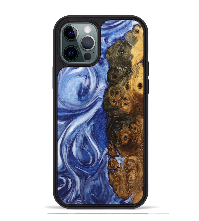 iPhone 12 Pro Max Wood Phone Case - Malachi (Blue, 725031)