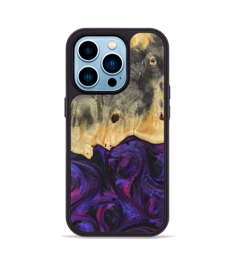 iPhone 14 Pro Wood Phone Case - Yahir (Purple, 725061)