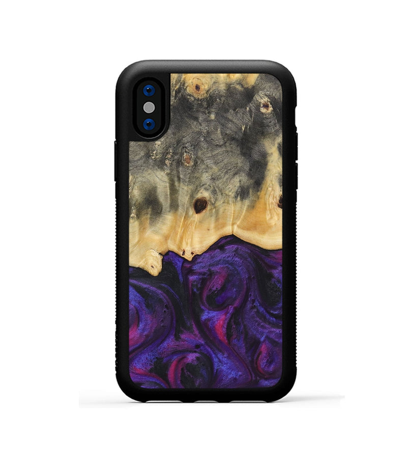 iPhone Xs Wood Phone Case - Yahir (Purple, 725061)