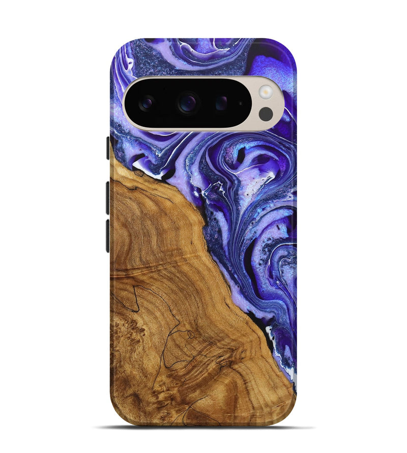 Pixel 9 Pro Wood Live Edge Phone Case - Molly (Purple, 725077)