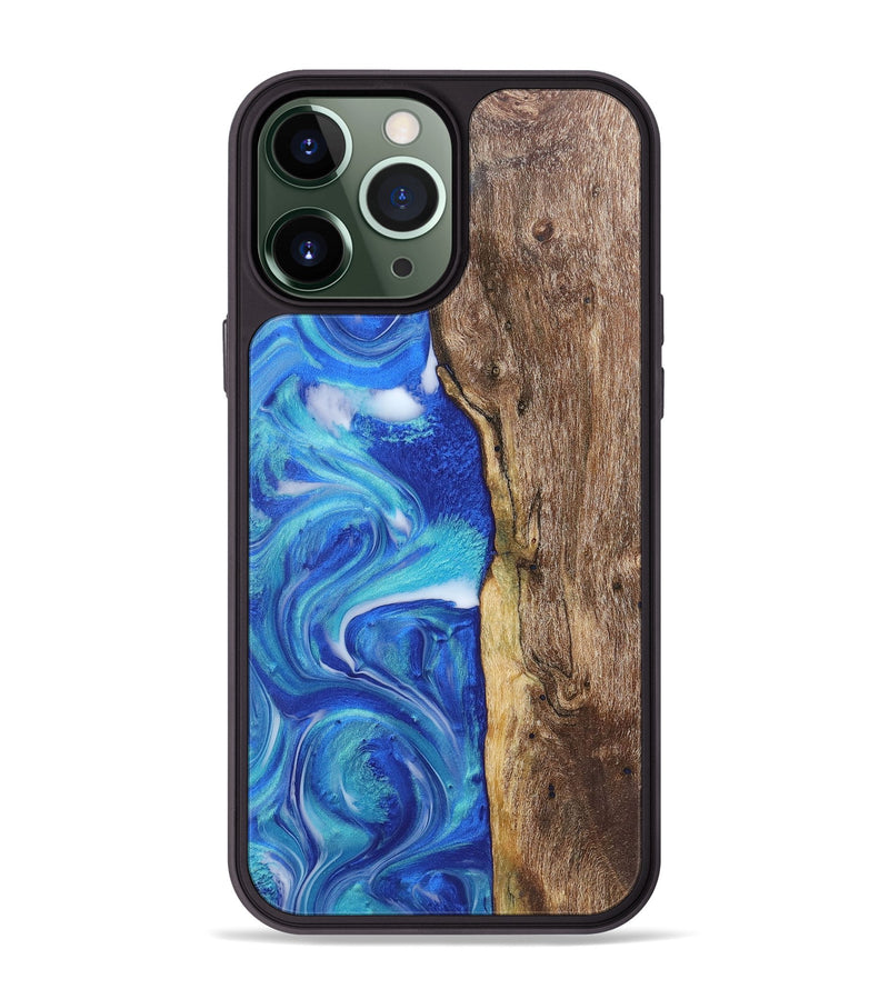 iPhone 13 Pro Max Wood Phone Case - Gene (Blue, 725125)