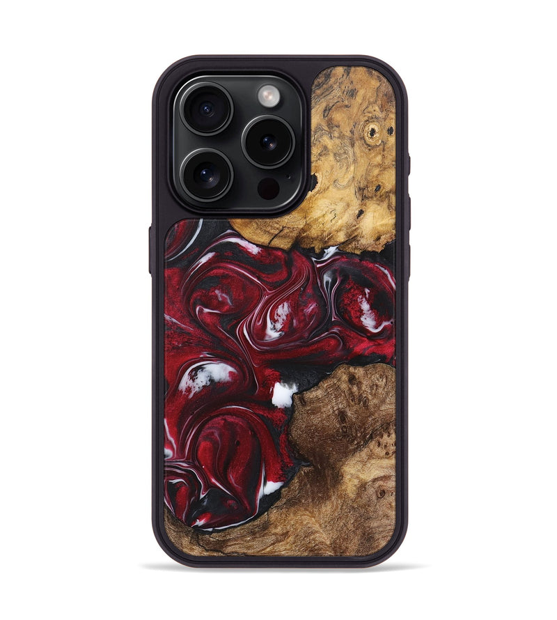 iPhone 15 Pro Wood Phone Case - Cyrus (Red, 725155)