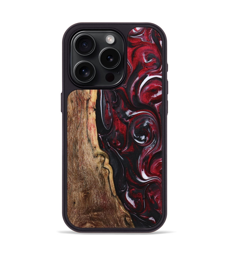 iPhone 15 Pro Wood Phone Case - Tami (Red, 725159)