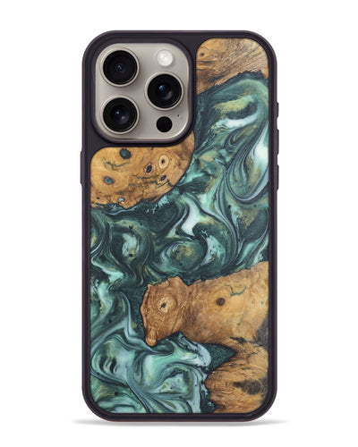 iPhone 15 Pro Max Wood Phone Case - Brad (Green, 725188)