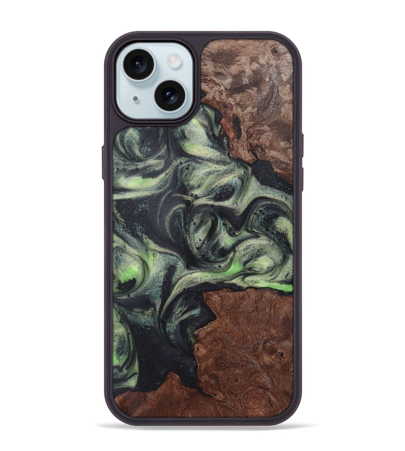 iPhone 15 Plus Wood Phone Case - Barrett (Green, 725208)