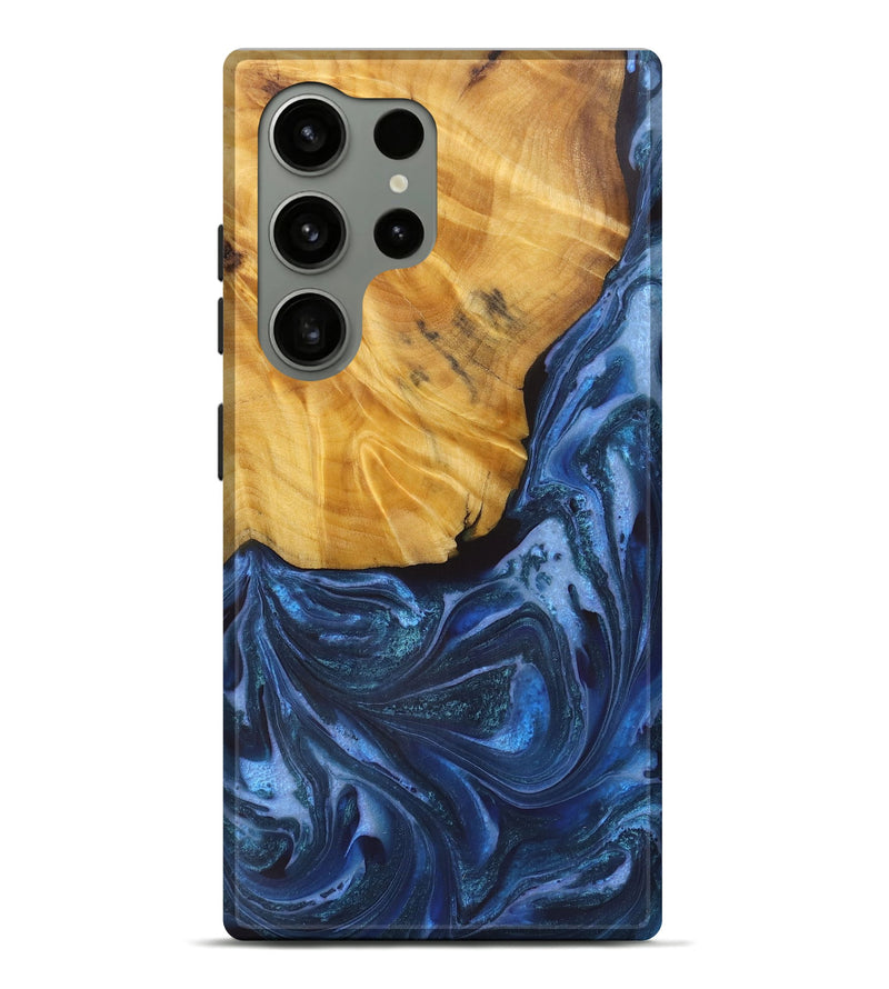 Galaxy S24 Ultra Wood Live Edge Phone Case - Micheal (Blue, 725284)