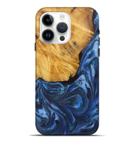 iPhone 15 Pro Max Wood Live Edge Phone Case - Micheal (Blue, 725284)