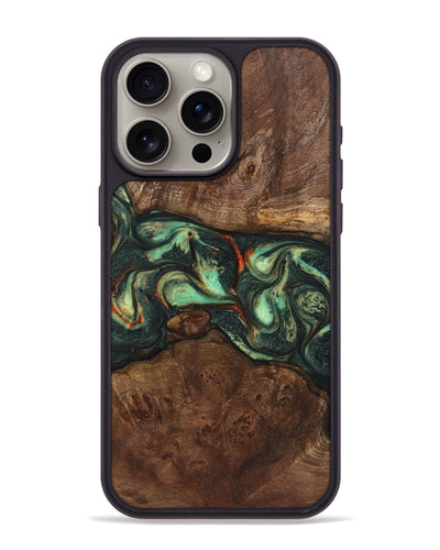 iPhone 15 Pro Max Wood Phone Case - Sophie (Green, 725384)