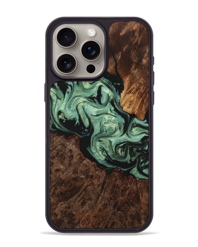 iPhone 15 Pro Max Wood Phone Case - Casey (Green, 725392)