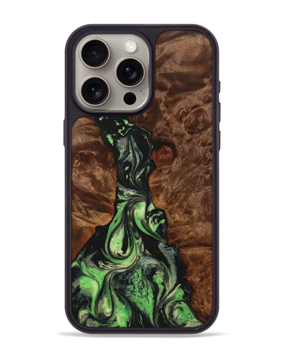 iPhone 15 Pro Max Wood Phone Case - Cora (Green, 725435)