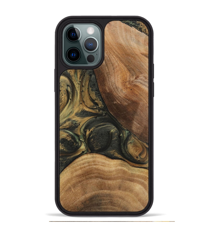 iPhone 12 Pro Max Wood Phone Case - Emily (Green, 725496)