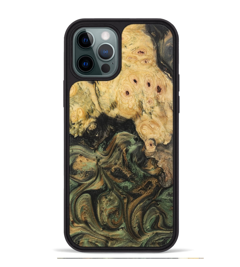 iPhone 12 Pro Max Wood Phone Case - Bill (Green, 725497)