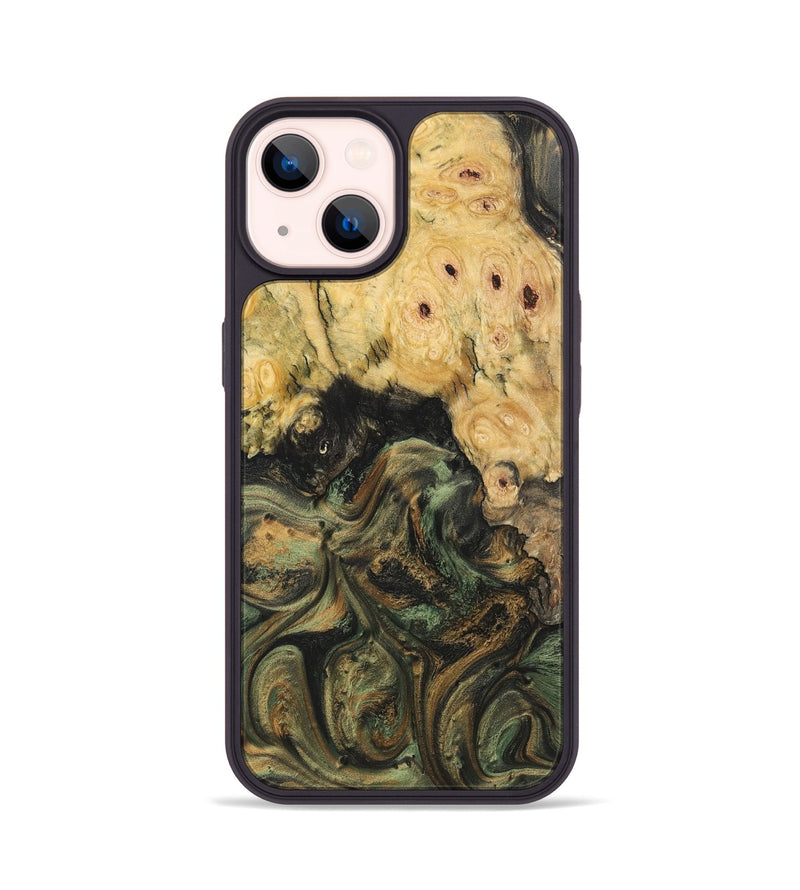 iPhone 14 Wood Phone Case - Bill (Green, 725497)