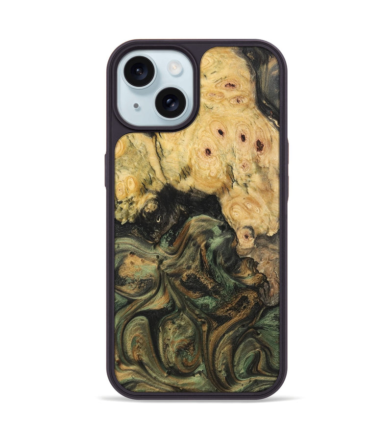 iPhone 15 Wood Phone Case - Bill (Green, 725497)