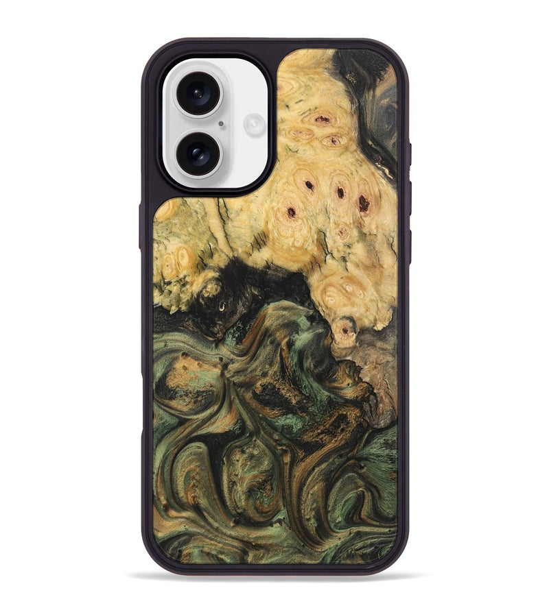 iPhone 16 Plus Wood Phone Case - Bill (Green, 725497)