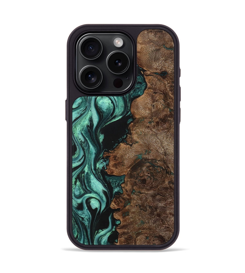 iPhone 15 Pro Wood Phone Case - Kristen (Green, 725505)