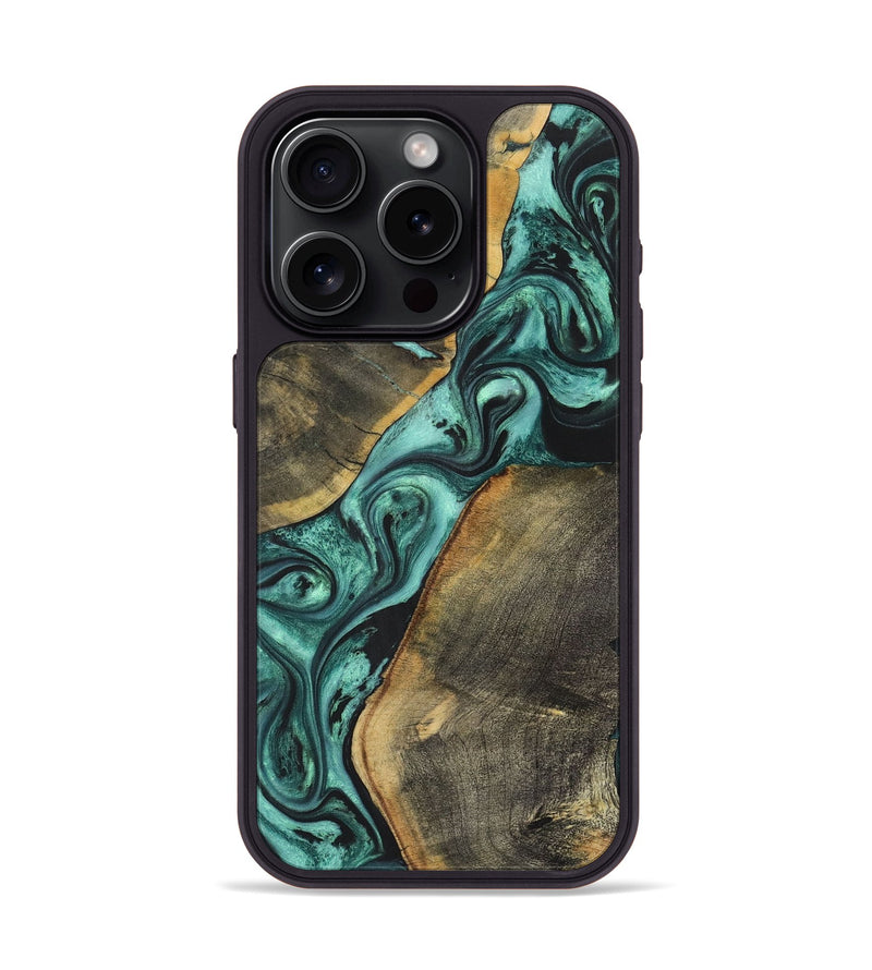 iPhone 15 Pro Wood Phone Case - Madalyn (Green, 725506)