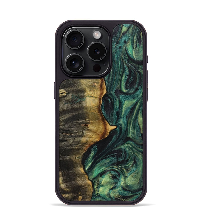 iPhone 15 Pro Wood Phone Case - Lena (Green, 725509)