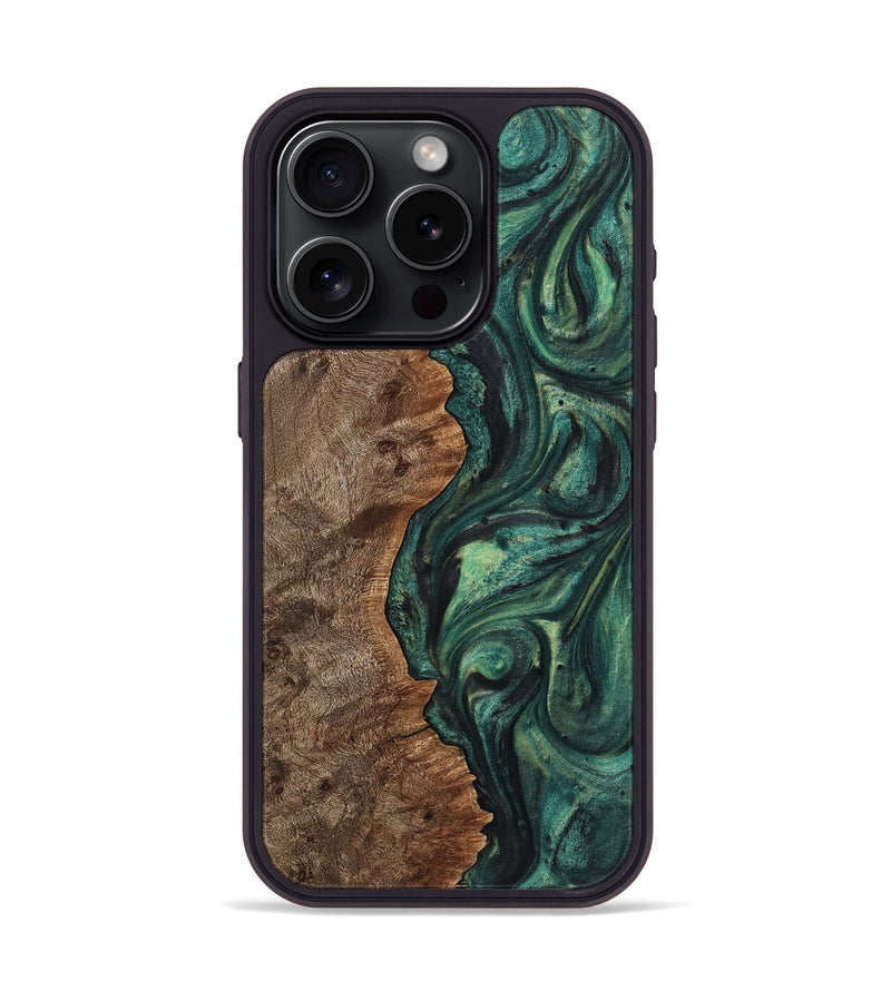 iPhone 15 Pro Wood Phone Case - Anthony (Green, 725510)