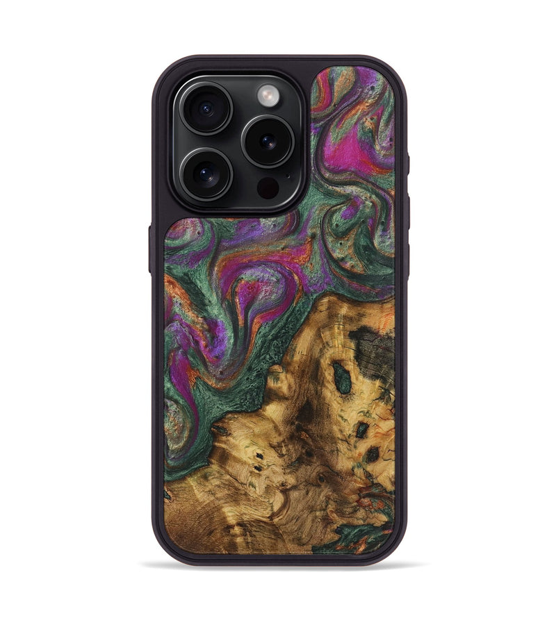 iPhone 15 Pro Wood Phone Case - Delores (Green, 725522)