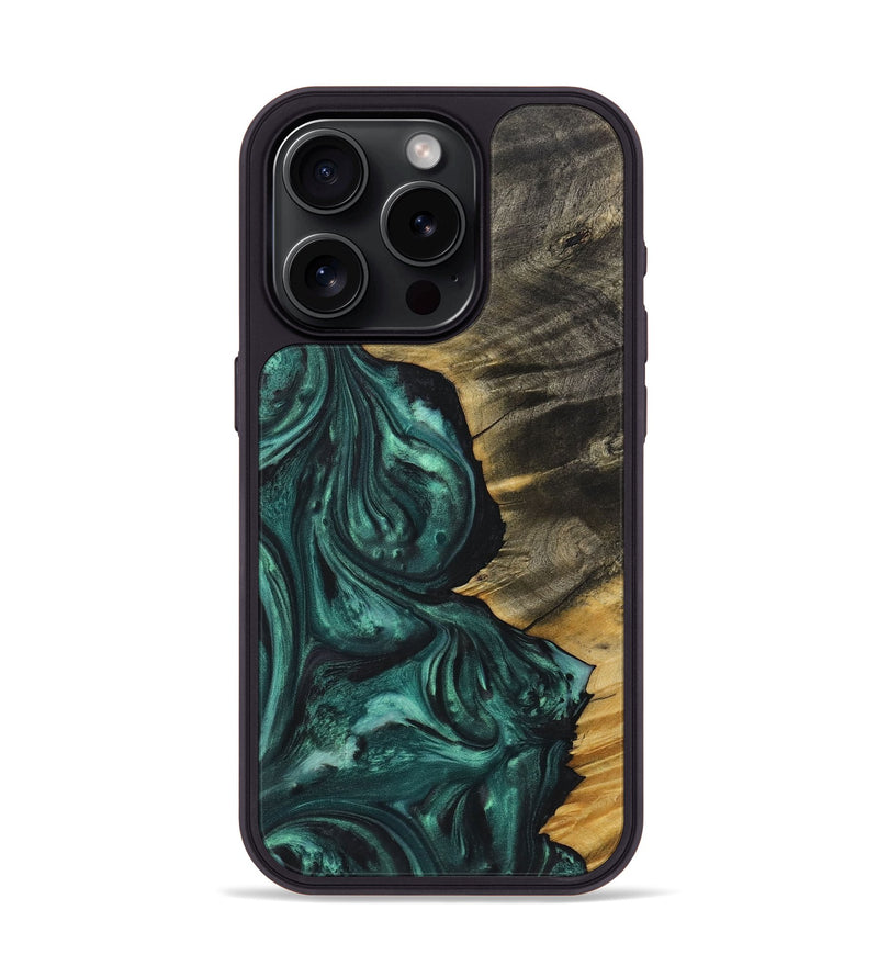 iPhone 15 Pro Wood Phone Case - Ethan (Green, 725526)