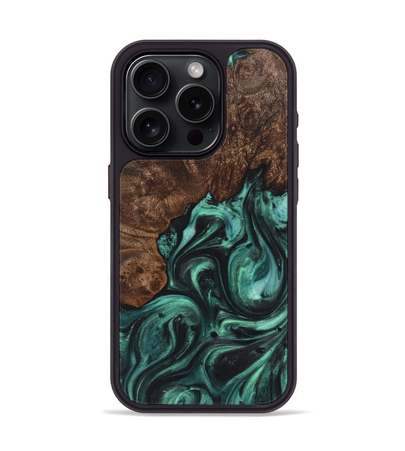 iPhone 15 Pro Wood Phone Case - Kierra (Green, 725529)