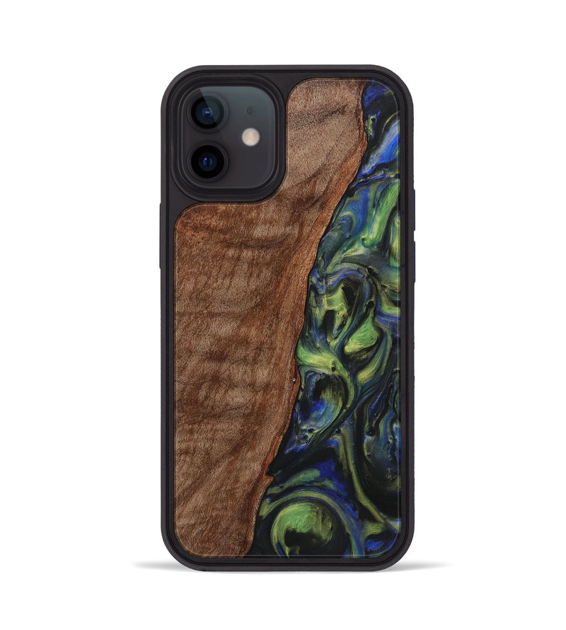 iPhone 12 Wood Phone Case - Farrah (Green, 725535)