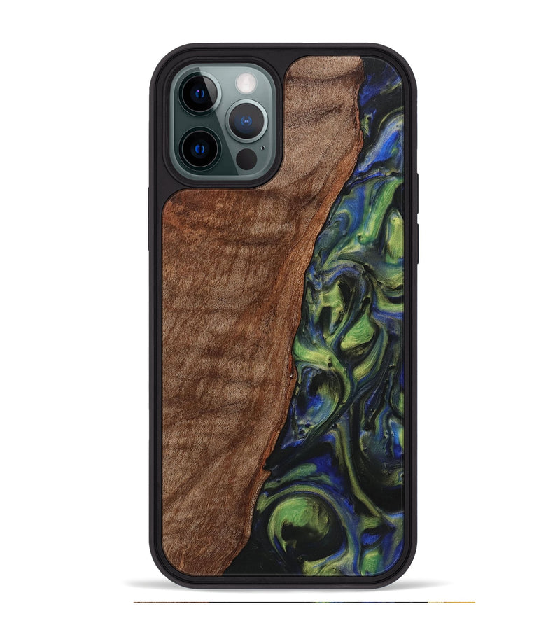 iPhone 12 Pro Max Wood Phone Case - Farrah (Green, 725535)