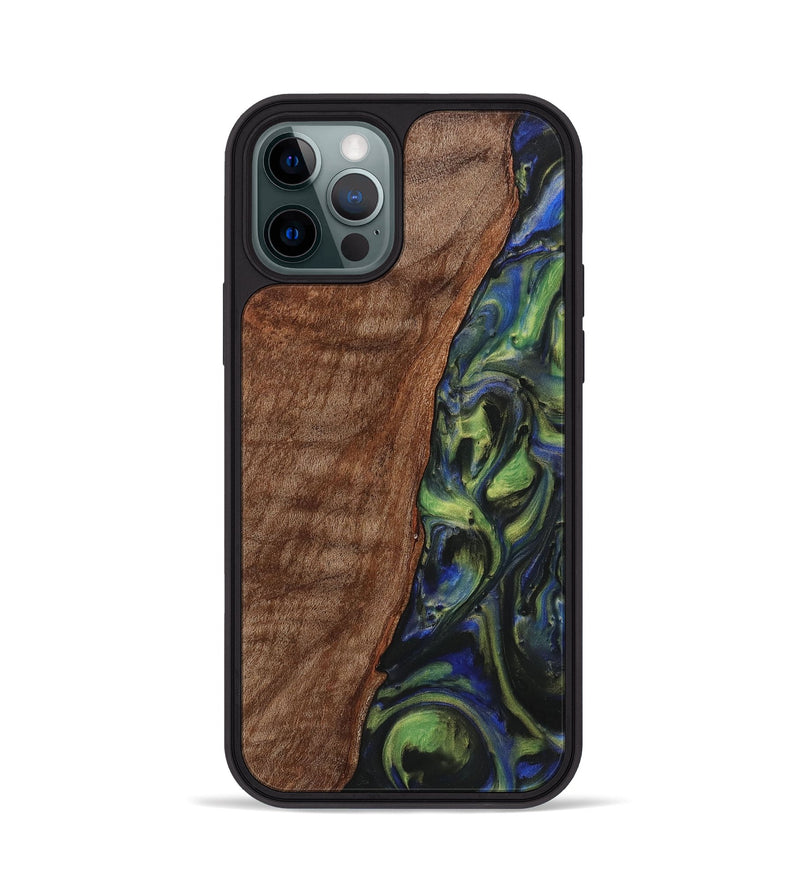 iPhone 12 Pro Wood Phone Case - Farrah (Green, 725535)