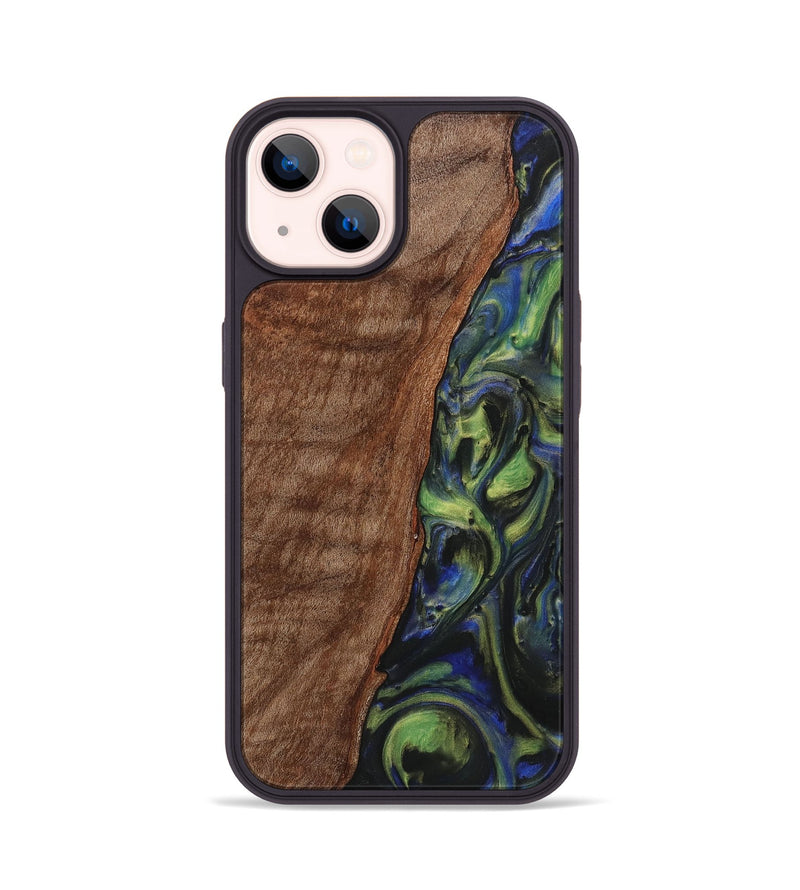 iPhone 14 Wood Phone Case - Farrah (Green, 725535)