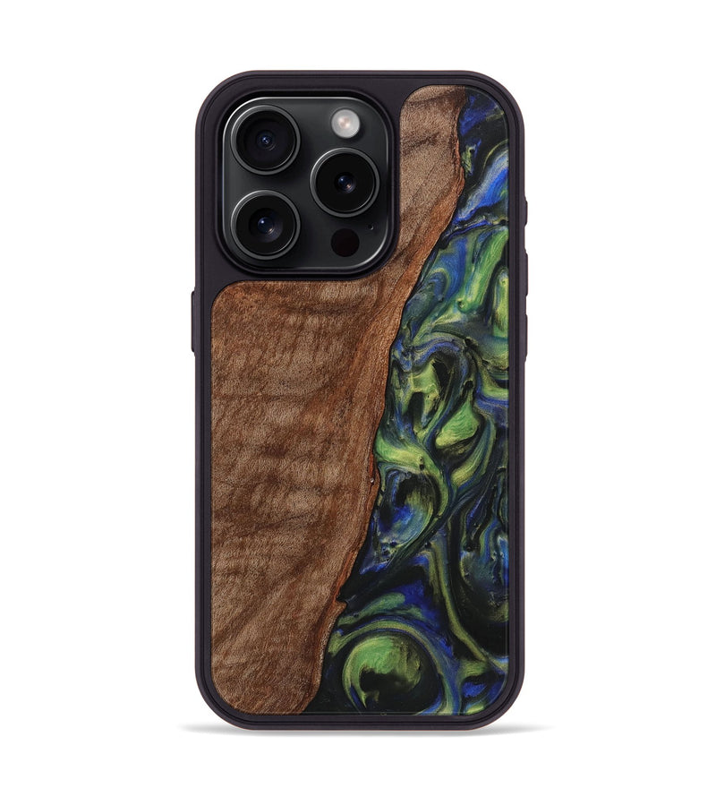 iPhone 15 Pro Wood Phone Case - Farrah (Green, 725535)