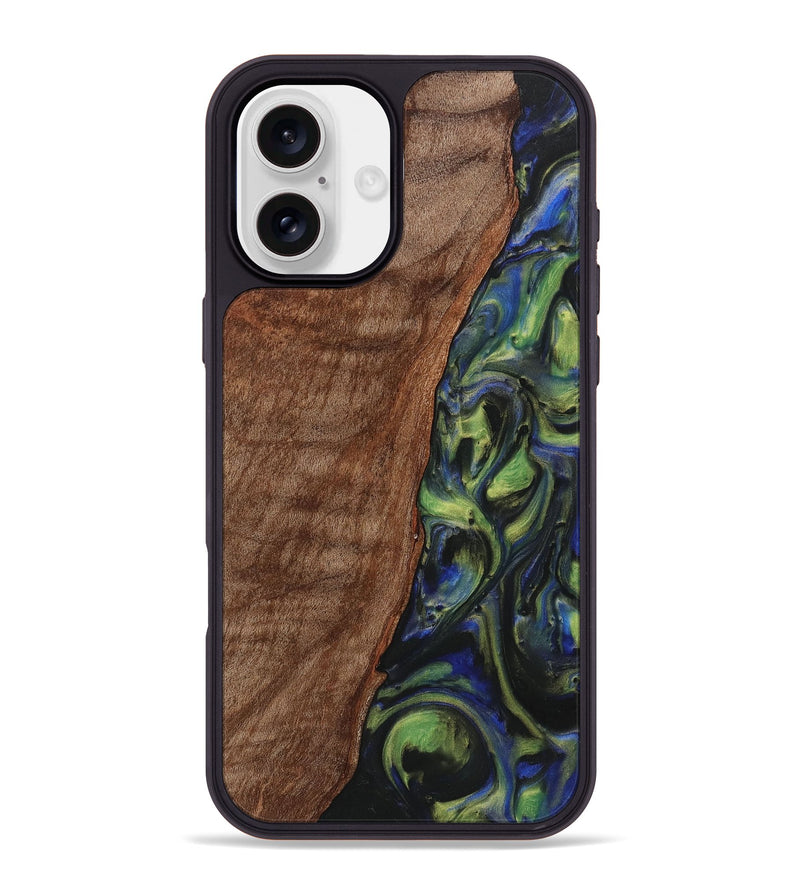 iPhone 16 Plus Wood Phone Case - Farrah (Green, 725535)