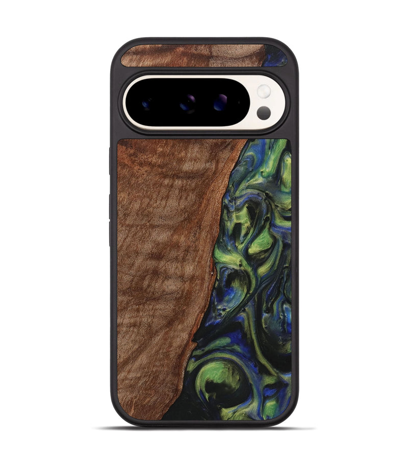 Pixel 9 Wood Phone Case - Farrah (Green, 725535)