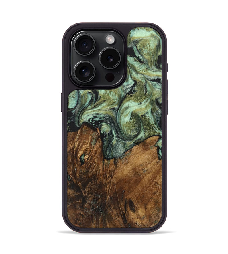 iPhone 15 Pro Wood Phone Case - Noelle (Green, 725537)