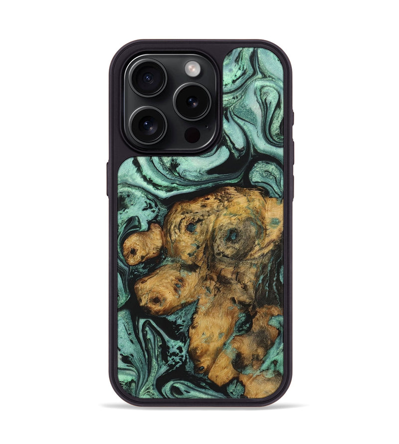 iPhone 15 Pro Wood Phone Case - Nina (Green, 725546)