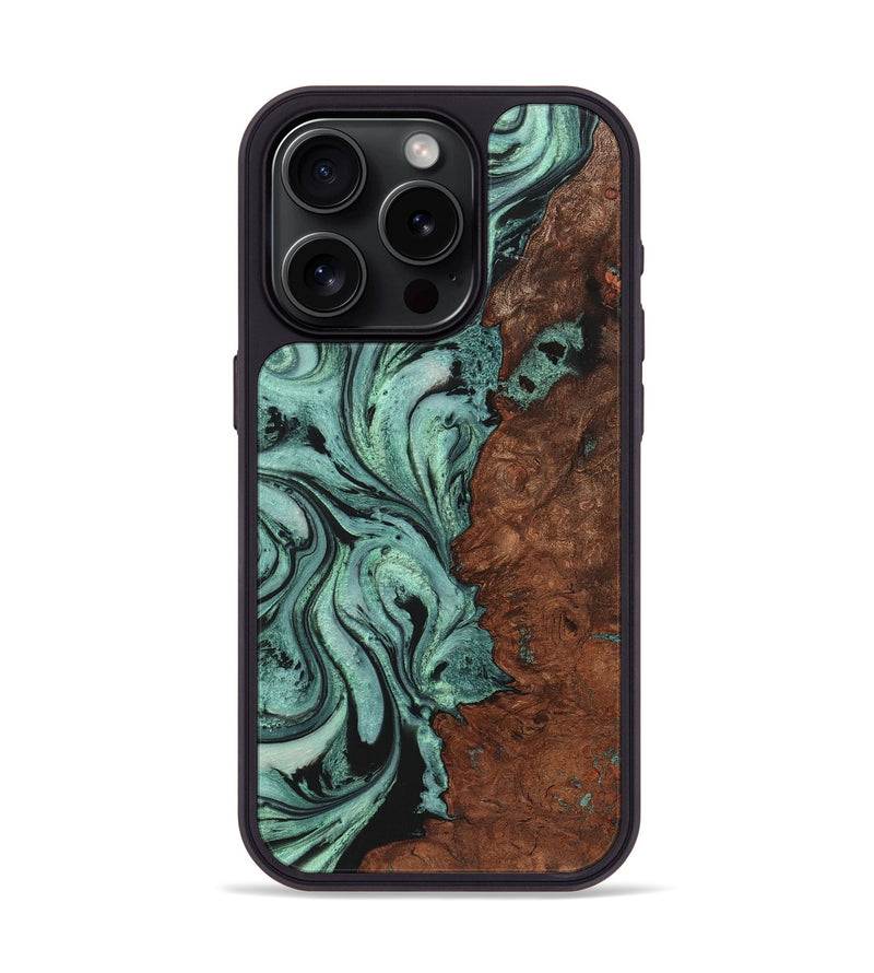 iPhone 15 Pro Wood Phone Case - Beulah (Green, 725547)