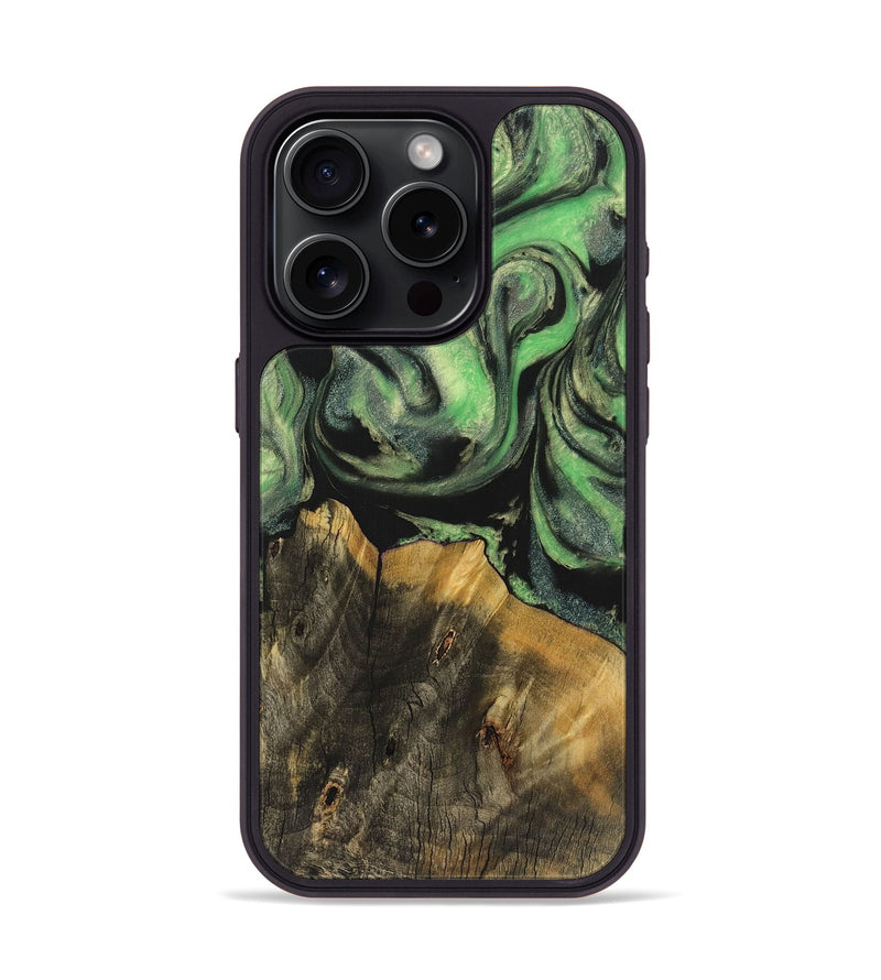 iPhone 15 Pro Wood Phone Case - Albert (Green, 725548)