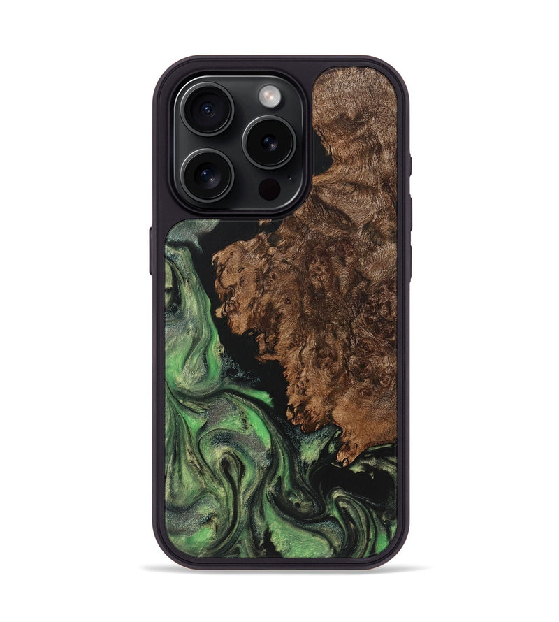 iPhone 15 Pro Wood Phone Case - Cora (Green, 725549)