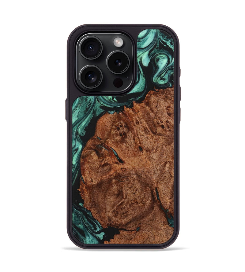 iPhone 15 Pro Wood Phone Case - Daryl (Green, 725551)