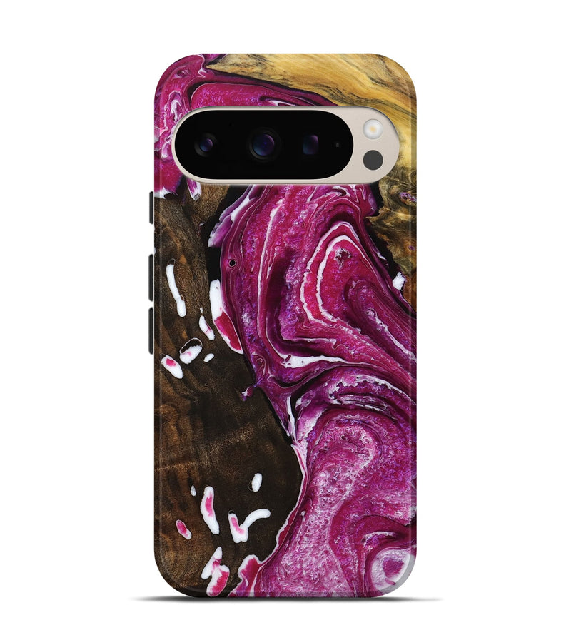 Pixel 9 Pro Wood Live Edge Phone Case - Rose (Purple, 725556)