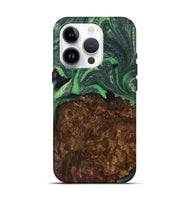 iPhone 15 Pro Wood Live Edge Phone Case - Myra (Green, 725561)