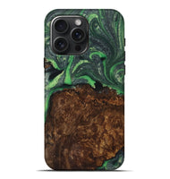 iPhone 16 Pro Max Wood Live Edge Phone Case - Myra (Green, 725561)