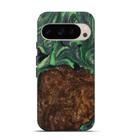 Pixel 9 Pro Wood Live Edge Phone Case - Myra (Green, 725561)