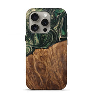 iPhone 16 Pro Wood Live Edge Phone Case - Camryn (Green, 725564)