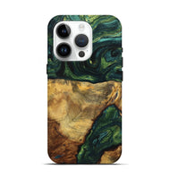 iPhone 15 Pro Wood Live Edge Phone Case - Donald (Green, 725565)