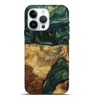 iPhone 15 Pro Max Wood Live Edge Phone Case - Donald (Green, 725565)